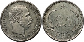 Europäische Münzen und Medaillen, Dänemark / Denmark. DÄNEMARK KÖNIGREICH. Christian IX (1863-1906). 25 Öre 1900, Kopenhagen. Münzmeister Vilhelm Burc...