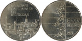 Europäische Münzen und Medaillen, Finnland / Finland. Leichtathletik EM Helsinki. 10 Markkaa 1971, Silber. KM #52. Stempelglanz