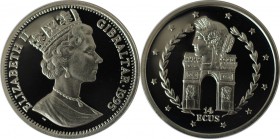 Europäische Münzen und Medaillen, Gibraltar. Napoleon und Arc the Triomph. 14 Ecus 1995. Stempelglanz