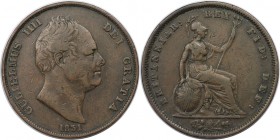 Europäische Münzen und Medaillen, Großbritannien / Vereinigtes Königreich / UK / United Kingdom. William IV. Penny 1831, Kupfer. KM 707. Sehr schön...
