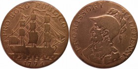 Europäische Münzen und Medaillen, Großbritannien / Vereinigtes Königreich / UK / United Kingdom. Ship Token. 1/2 Half Penny 1794. Sehr schön