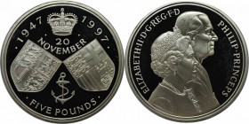 Europäische Münzen und Medaillen, Großbritannien / Vereinigtes Königreich / UK / United Kingdom. 5 Pounds 1997, Silber. KM 977a. Polierte Platte