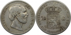 Europäische Münzen und Medaillen, Niederlande / Netherlands. Willem III. 2 1/2 Gulden 1856, Silber. 0.76 OZ. KM 82. Schön-sehr schön