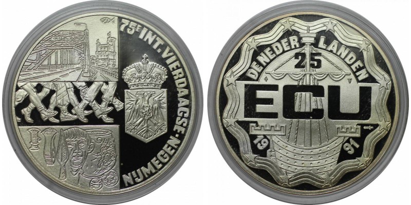 Europäische Münzen und Medaillen, Niederlande / Netherlands. 25 Ecu 1991, Silber...