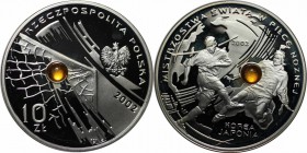 Europäische Münzen und Medaillen, Polen / Poland. Fußball WM Korea Japan. 10 Zloty 2002, Silber. 0.42 OZ. KM Y#435. Polierte Platte