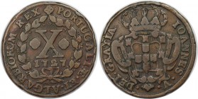 Europäische Münzen und Medaillen, Portugal. 10 Reis 1727, Kupfer. KM 217. Sehr schön
