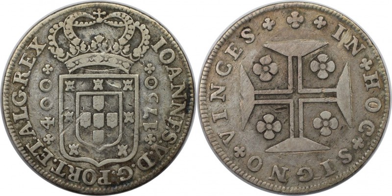 Europäische Münzen und Medaillen, Portugal. 400 Reis 1750, Silber. KM 179. Sehr ...