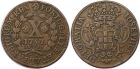 Europäische Münzen und Medaillen, Portugal. 10 Reis 1757, Kupfer. KM 243.1. Sehr schön-vorzüglich