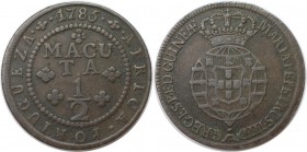 Europäische Münzen und Medaillen, Portugal. PORTUGIESISCHE BESITZUNGEN. ANGOLA. 1/2 Macuta 1785, Kupfer. KM 28. Sehr schön