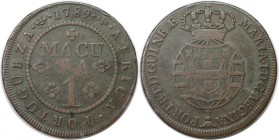 Europäische Münzen und Medaillen, Portugal. PORTUGIESISCHE BESITZUNGEN. ANGOLA. 1 Macuta 1789, Kupfer. KM 31. Sehr schön