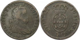 Europäische Münzen und Medaillen, Portugal. 40 Reis 1812, Bronze. KM 345.1. Sehr schön