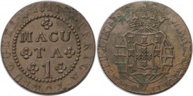 Europäische Münzen und Medaillen, Portugal. PORTUGIESISCHE BESITZUNGEN. ANGOLA. 1 Macuta 1814, Kupfer. KM 46. Sehr schön