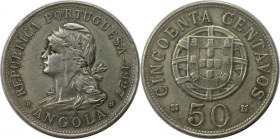 Europäische Münzen und Medaillen, Portugal. PORTUGIESISCHE BESITZUNGEN. ANGOLA. 50 Centavos 1927, KM 69. Sehr schön-vorzüglich