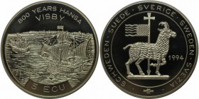 Europäische Münzen und Medaillen, Schweden / Sweden. 5 Ecu 1994. Stempelglanz