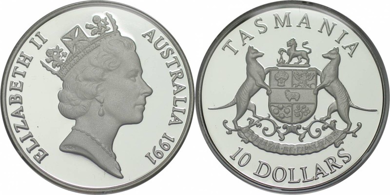 Weltmünzen und Medaillen, Australien / Australia. Elisabeth II. 10 Dollars 1991,...