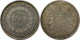 Weltmünzen und Medaillen, Brasilien / Brazil. 500 Reis 1852, Silber. 0.19 OZ. KM 458. Vorzüglich