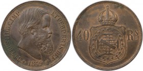 Weltmünzen und Medaillen, Brasilien / Brazil. 40 Reis 1879, Bronze. KM 479. Vorzüglich