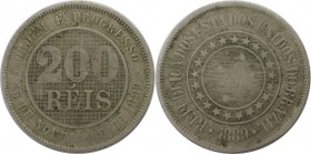Weltmünzen und Medaillen, Brasilien / Brazil. 200 Reis 1889, Kupfer-Nickel. KM 484. Sehr schön+