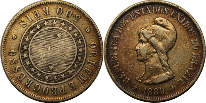 Weltmünzen und Medaillen, Brasilien / Brazil. 500 Reis 1989. Stempelglanz