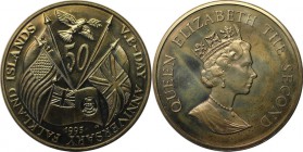Weltmünzen und Medaillen, Falklandinseln / Falkland islands. 50 Pence 1995, Kupfer-Nickel. KM #45. Stempelglanz
