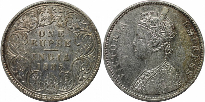 Weltmünzen und Medaillen , India. Indien - Britisch. Viktoria (1837 - 1901). 1 R...