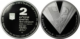Weltmünzen und Medaillen , Israel. Kämpfer gegen den Nationalsozialismus. 2 New Sheqalim 1995, 0.93 OZ. Silber. KM 268. Polierte Platte