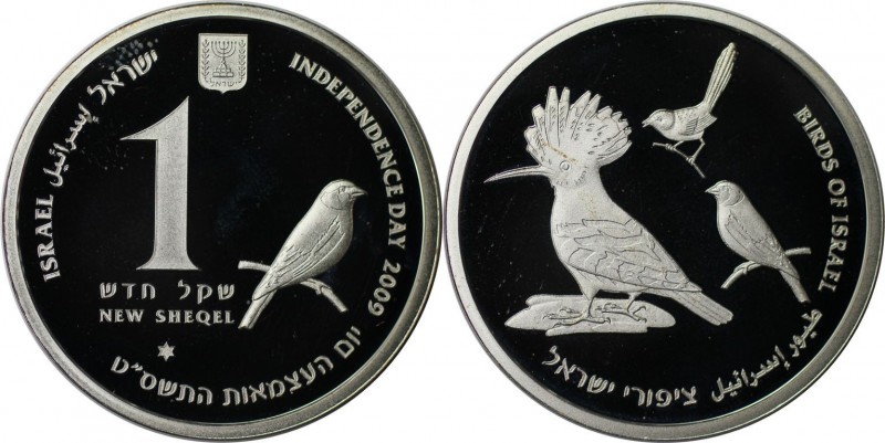 Weltmünzen und Medaillen , Israel. Vogelwelt Israel - Rohrsänger. 1 New Sheqel 2...