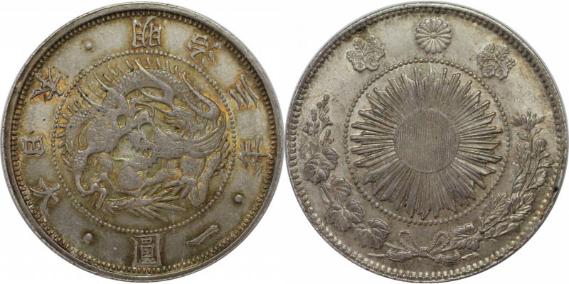 Weltmünzen und Medaillen , Japan. Mutsuhito (1867-1912). Yen 1870. KM (Y) 5.2 . ...