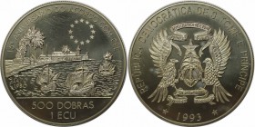 Weltmünzen und Medaillen, São Tomé und Príncipe. 500 Dobras 1993. Stempelglanz
