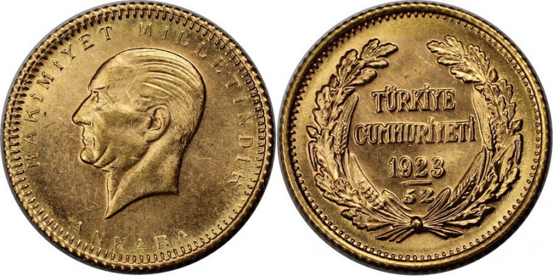 Weltmünzen und Medaillen , Türkei / Turkey. 25 Kurush 1923 / 52, 0.53 OZ. 1.8 g....
