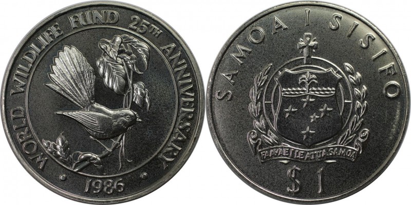 Weltmünzen und Medaillen, Western Samoa. 1 Tala 1986. Stempelglanz