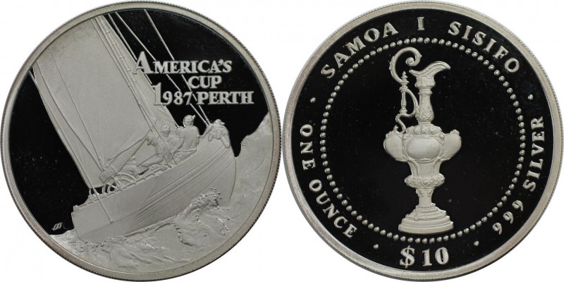 Weltmünzen und Medaillen, Western Samoa. 10 Tala 1987, Silber. 1 OZ. Polierte Pl...