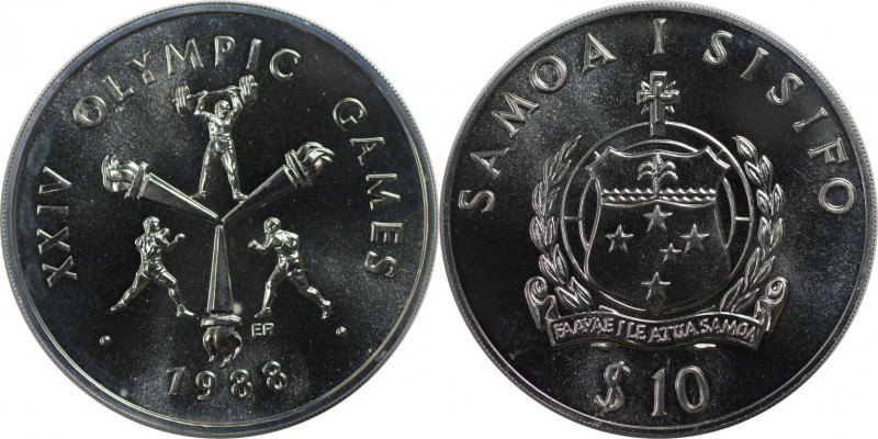 Weltmünzen und Medaillen, Western Samoa. 10 Tala 1988, Silber. 1 OZ. Polierte Pl...