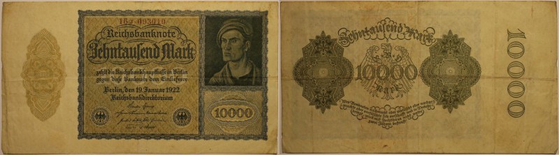 Banknoten, Deutschland / Germany. Notgeld, Berlin, Reichsbanknote. 10 000 Mark 1...