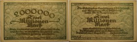 Banknoten, Deutschland / Germany. Notgeld Stadt Düsseldorf. Rheinland Arbeitgeber-Vereinigung Düsseldorf. 2 Million Mark 1923. Keller 1153. III