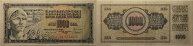 Banknoten, Jugoslawien / Yugoslavia. 1000 Dinara 1981. P.92a. I