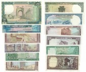 Banknoten, Libanon / Lebanon, Lots und Sammlungen. 1, 5, 10, 25, 100, 250 Livres 1980-1988. Pick: 61, 62, 63, 64, 66, 67. Lot von 6 Banknoten. Siehe s...