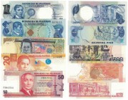 Banknoten, Philippinen / Philippines, Lots und Sammlungen. 1 Piso 1969 (P.142), 2 Piso 1970 (P.152), 20 Piso 2013 (P.206), 50 Piso 2013 (P.193), 500 P...