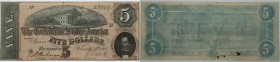 Banknoten, USA / Vereinigte Staaten von Amerika, Konförderierte Staaten von Amerika / Confederate States of America. 5 Dollars 1864. T-69. PF-10. Cr. ...