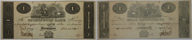 Banknoten, USA / Vereinigte Staaten von Amerika, Obsolete Banknotes. Stonington,...