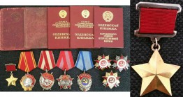 Orden und Medaillen, Russland / Russia, UdSSR und Russland. Eine interessante Menge von Orden und Orden des Helden der Sowjetunion: Mikheev Michail Vi...