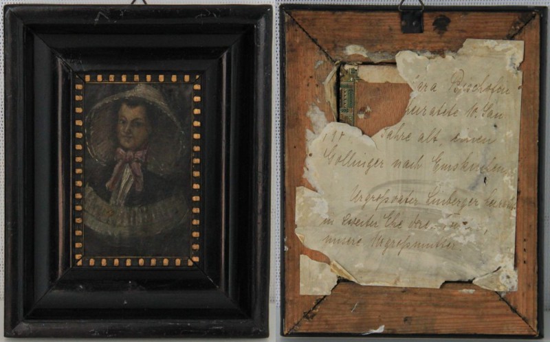 Kunst und Antiquitäten / Art and antiques. Porträt. Älteren Dame. Auf der Rückse...