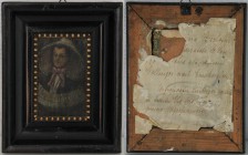 Kunst und Antiquitäten / Art and antiques. Porträt. Älteren Dame. Auf der Rückseite des Briefes. Maße Gemälde: 15 x 11 cm. Maße mit Rahmen: 23 cm x 18...