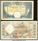 Algeria Banque de l'Algerie et de la Tunisie 10,000 Francs 1955-57 Pick 110 Very Good; French West Africa Banque de l'Afrique Occidentale 50 Francs 19...