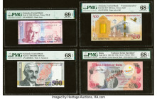 Armenia Central Bank 50; 500 (2) Dram 1998; 1999; 2017 Pick 41; 44; 60 Three Examples PMG Superb Gem Unc 69 EPQ; Superb Gem Unc 68 EPQ (2); Malta Bank...