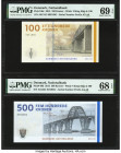 Denmark National Bank 100; 500 Kroner 2013; 2012 Pick 66c; 68d Two Examples PMG Superb Gem Unc 69 EPQ; Superb Gem Unc 68 EPQ. 

HID09801242017

© 2022...