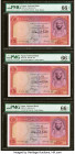 Egypt National Bank of Egypt 10 Pounds 1952-60 Pick 32 Three Consecutive Examples PMG Gem Uncirculated 66 EPQ (2). 

HID09801242017

© 2022 Heritage A...