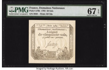 France Domaines Nationaux 50 Sols 23.5.1793 Pick A70b PMG Superb Gem Unc 67 EPQ. 

HID09801242017

© 2022 Heritage Auctions | All Rights Reserved