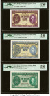 Hong Kong Government of Hong Kong 1 Dollar ND (1936); ND (1940-41); 9.4.1949 Pick 312; 316; 324a Three Examples PMG Choice About Unc 58 EPQ; Choice Ab...