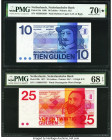 Netherlands Netherlands Bank 10; 25 Gulden 25.4.1968 10.2.1971 Pick 91b; 92b Two Examples PMG Seventy Gem Unc 70 EPQ S; Superb Gem Unc 68 EPQ. 

HID09...